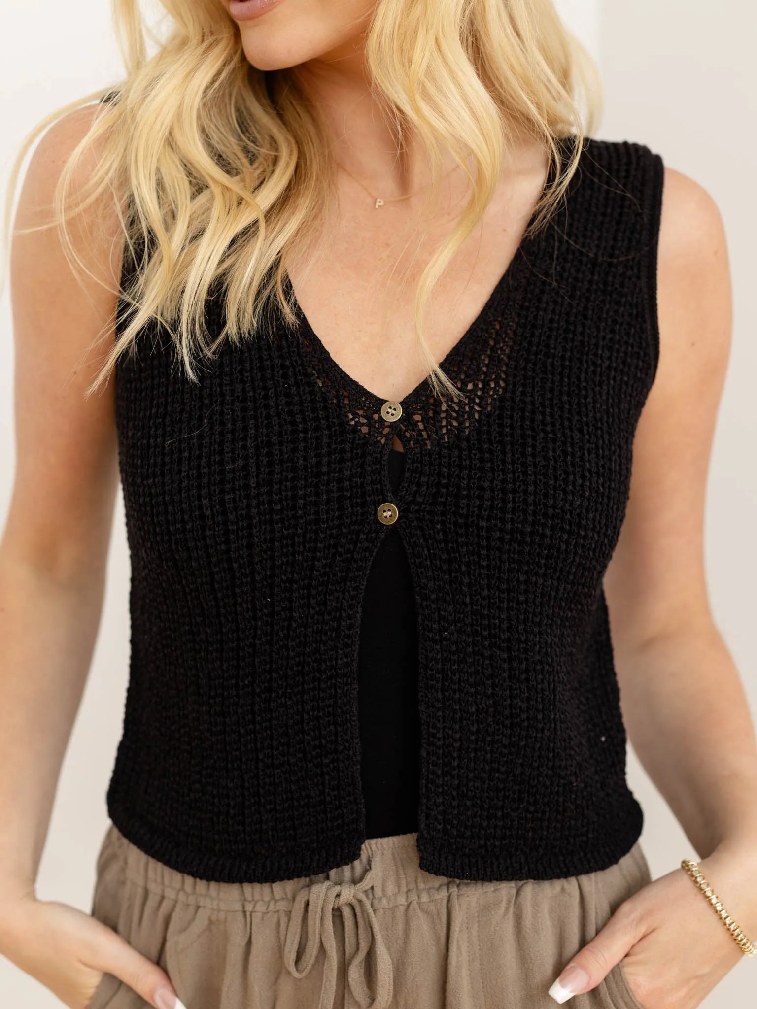 Lightweight Button Front Vest