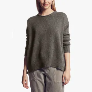 Lightweight Textured Cashmere Crew - Jungle