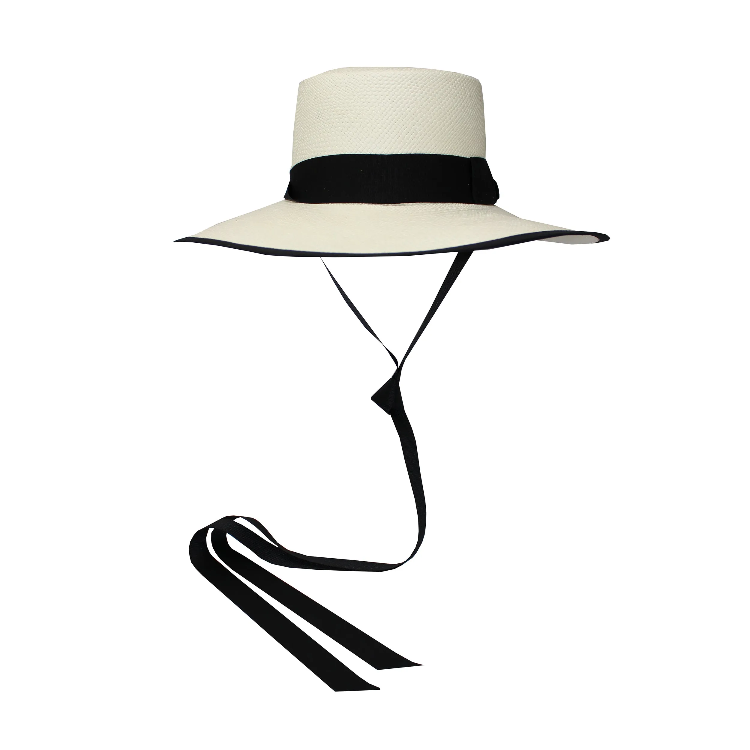 Long Brim Cordovan Hat With Riveted Edge and Inner Adjustable Ribbon