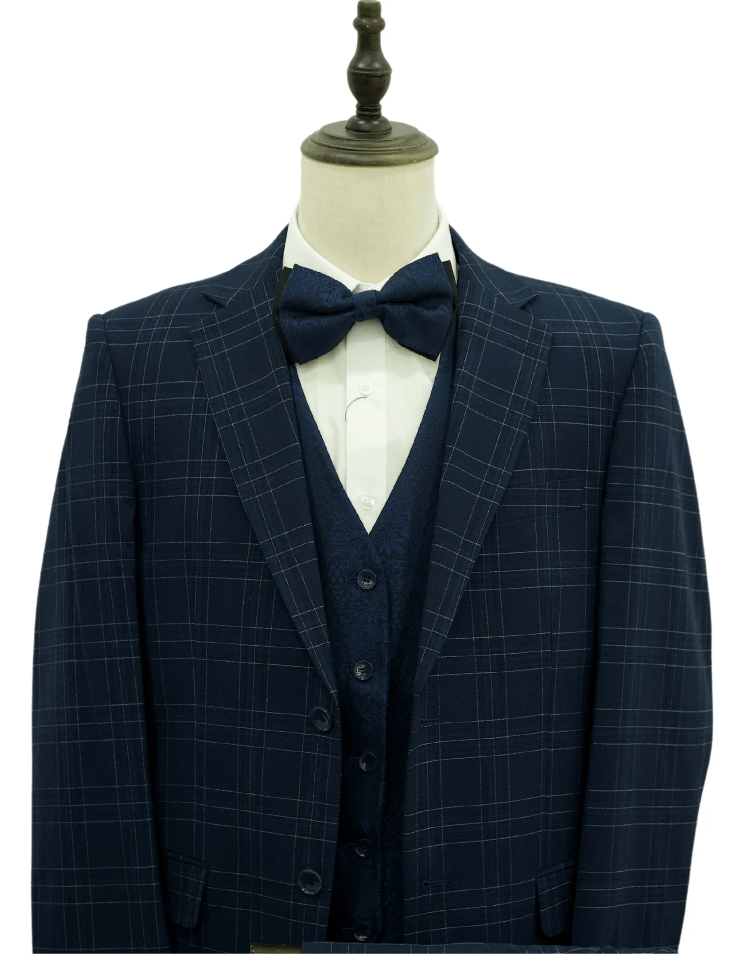 Mazari Paris Revo Modern Fit Suit With Reversible Vest - Navy 2302
