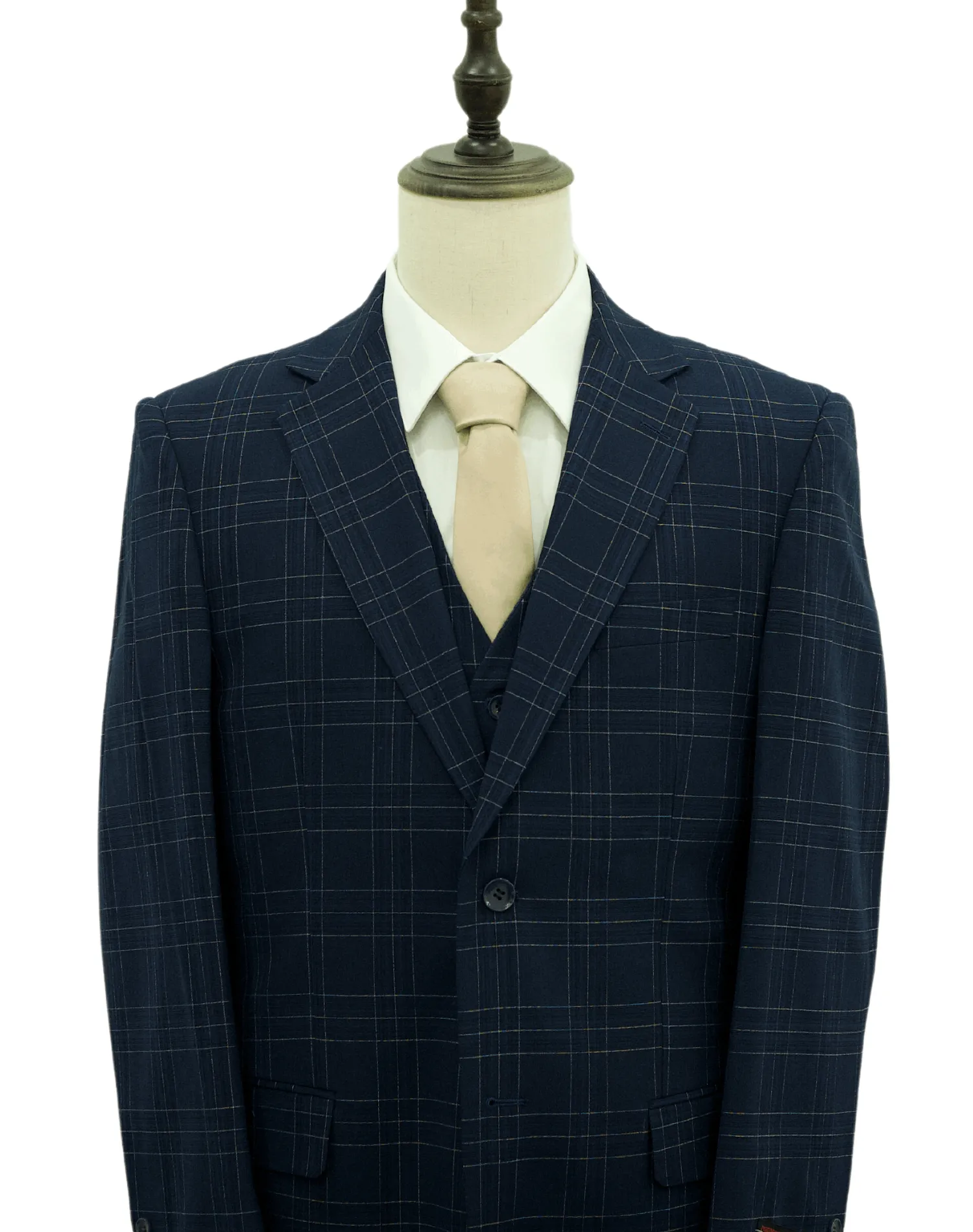 Mazari Paris Revo Modern Fit Suit With Reversible Vest - Navy 2302