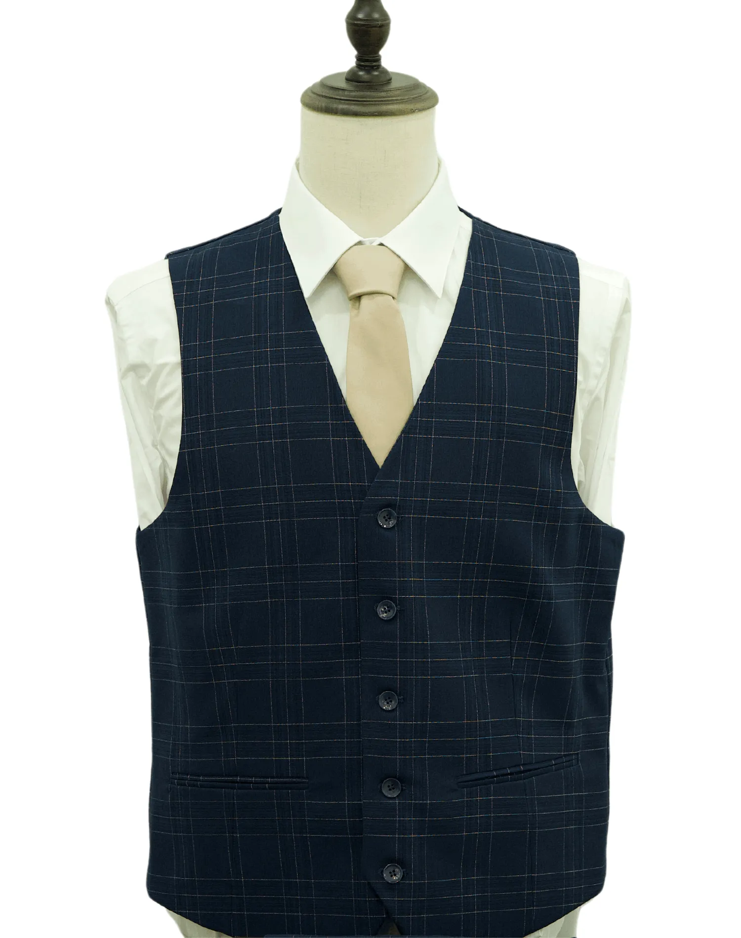 Mazari Paris Revo Modern Fit Suit With Reversible Vest - Navy 2302