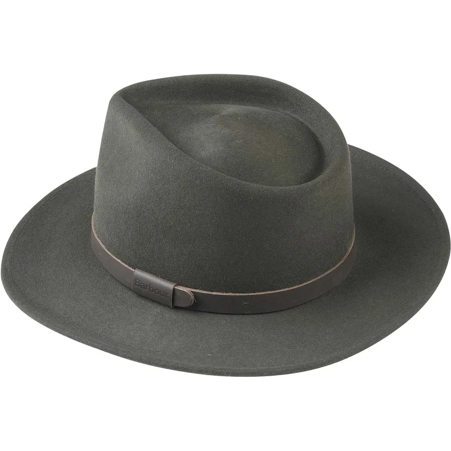 MENS BARBOUR CRUSHABLE BUSHMAN HAT - OLIVE
