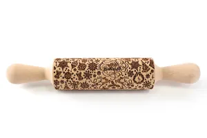Merry Christmas Rolling Pin Embossed, Snowflake, Reindeer, Misletoe Shortbread Cookie