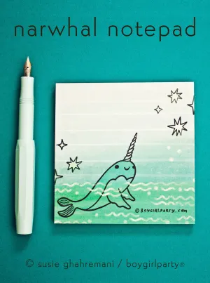 Narwhal Notepad — Animal Notepads by boygirlparty