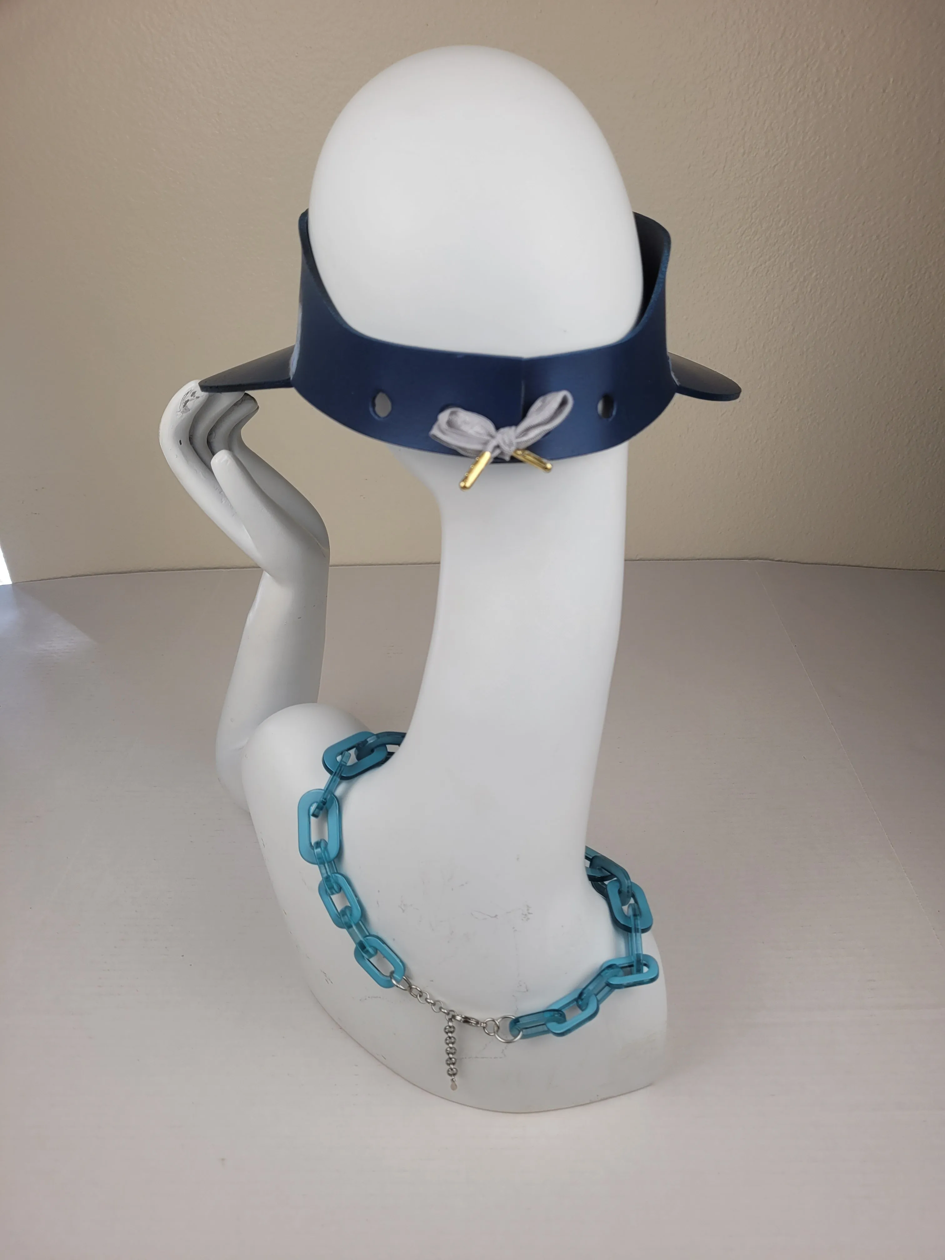 Navy Blue "LadyEVA" Visor Hat with Silvery Blue Band
