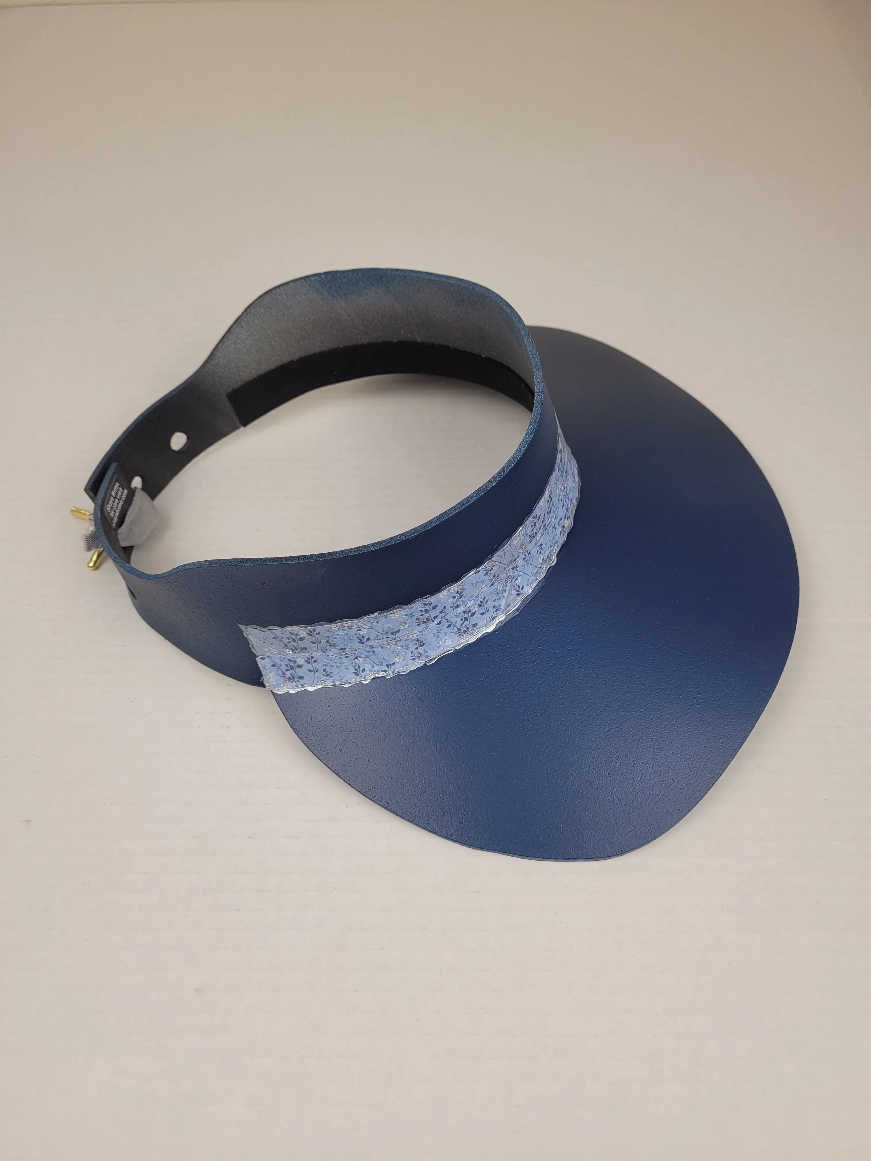 Navy Blue "LadyEVA" Visor Hat with Silvery Blue Band