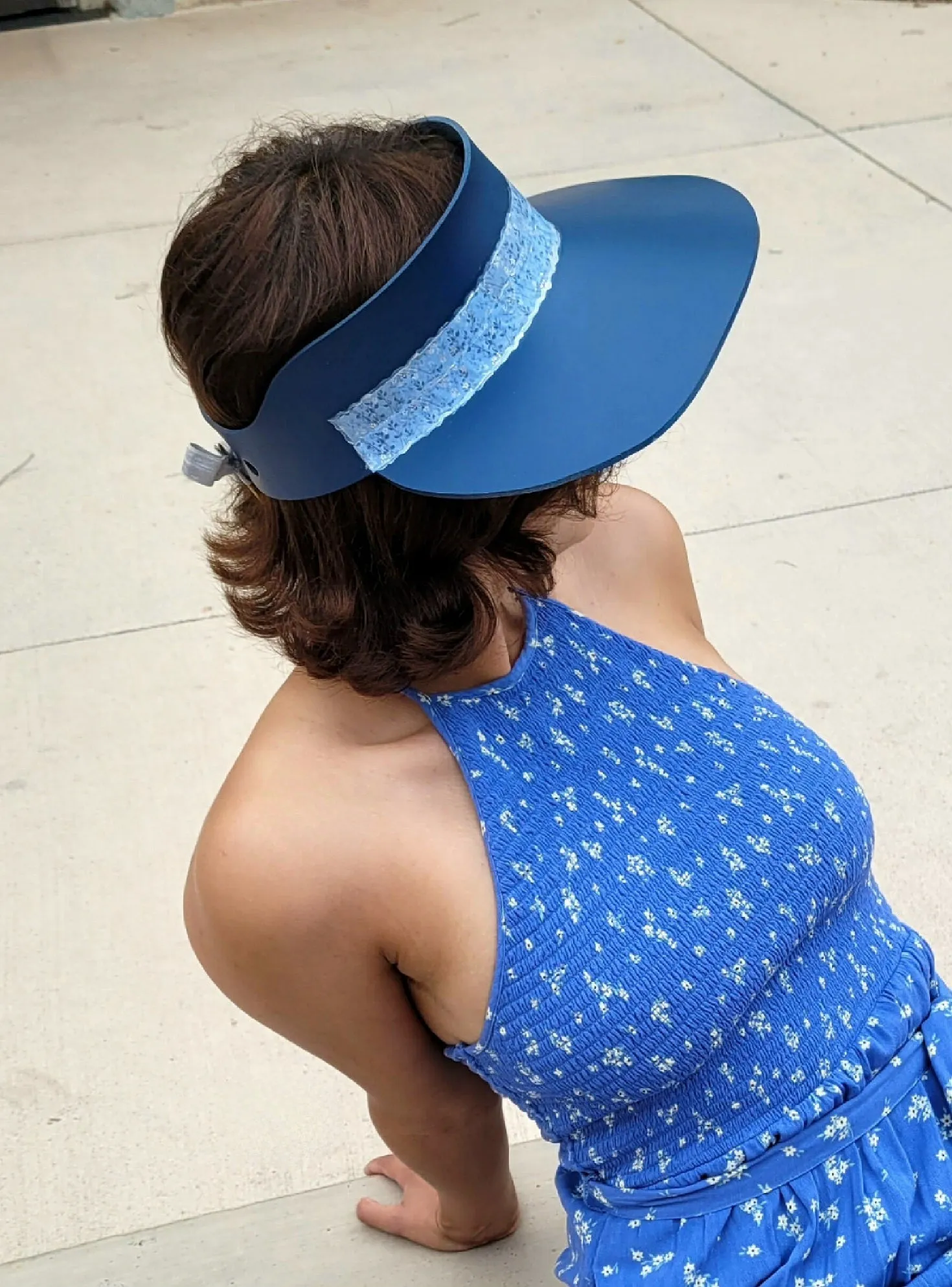 Navy Blue "LadyEVA" Visor Hat with Silvery Blue Band
