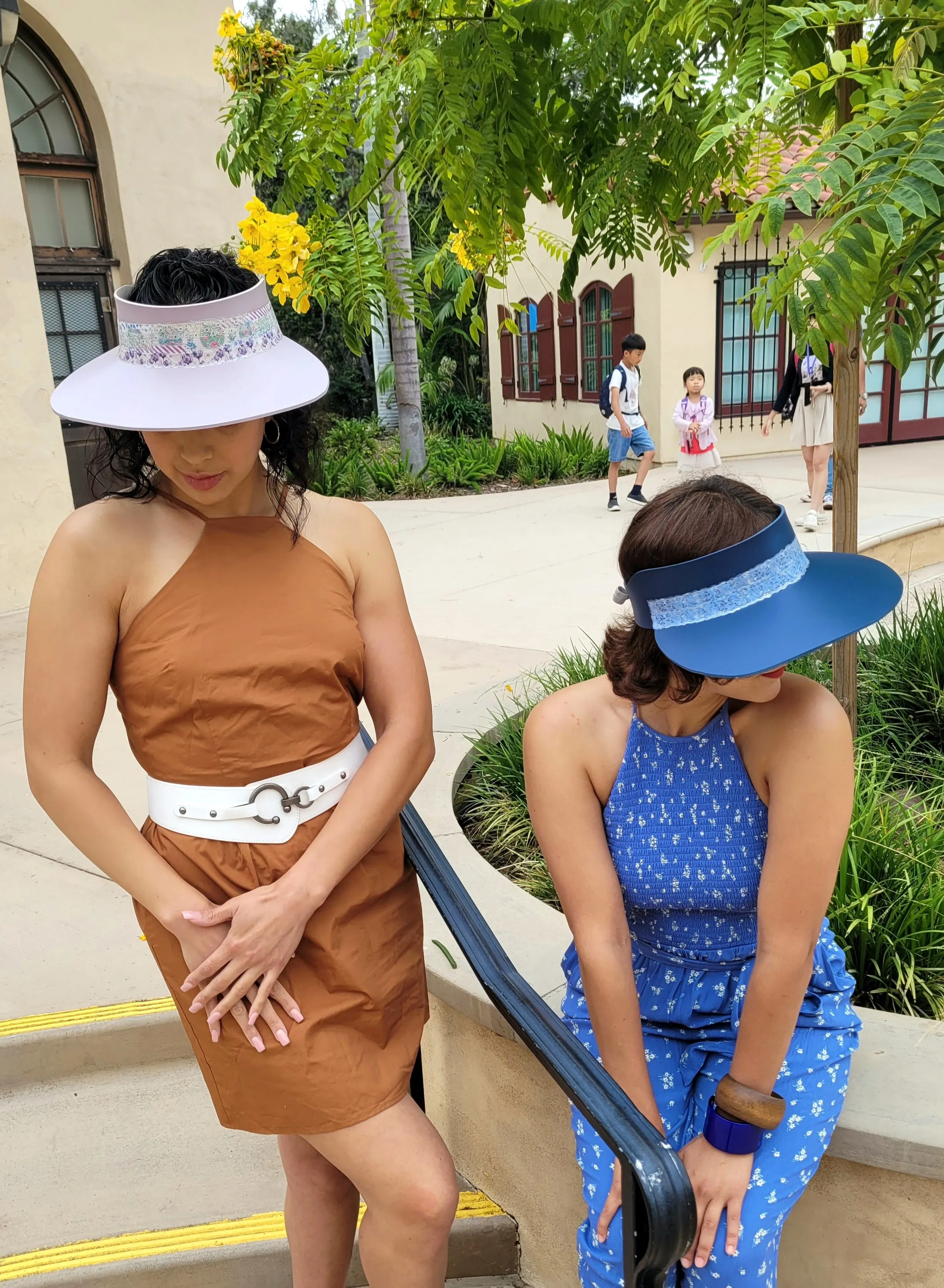 Navy Blue "LadyEVA" Visor Hat with Silvery Blue Band
