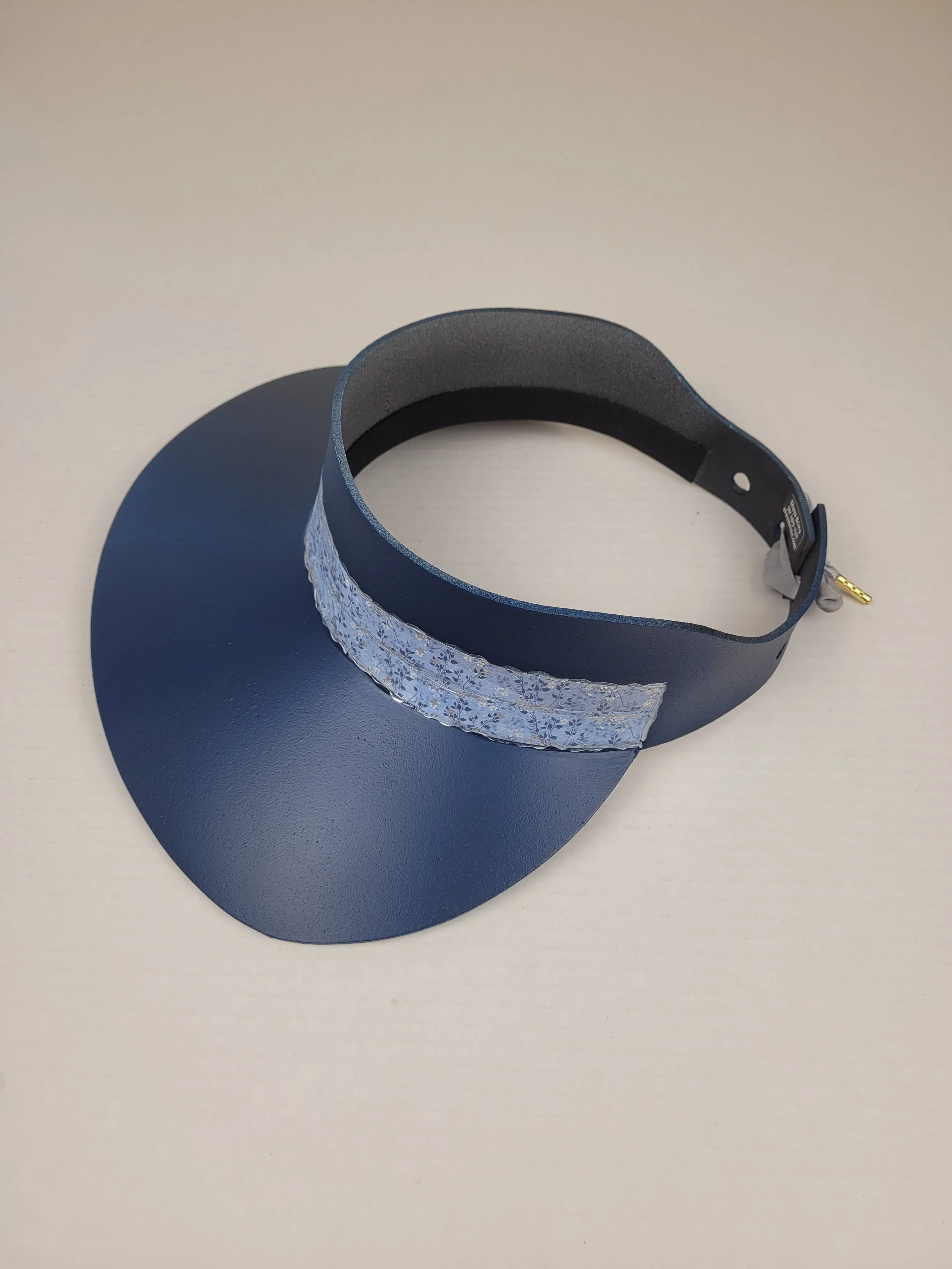 Navy Blue "LadyEVA" Visor Hat with Silvery Blue Band