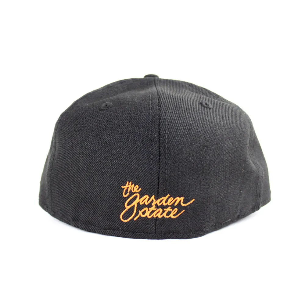 NJ Script New Era 59Fifty Fitted Hat (Black Orange SF Giants color Way Gray Under Brim)