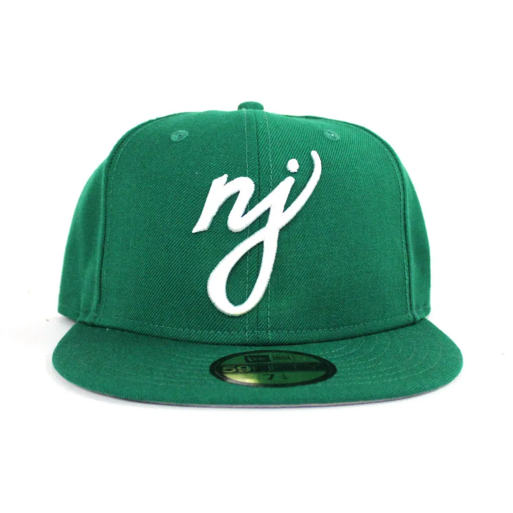 NJ Script New Era 59Fifty Fitted Hat (Kelly Green Gray Under Brim)