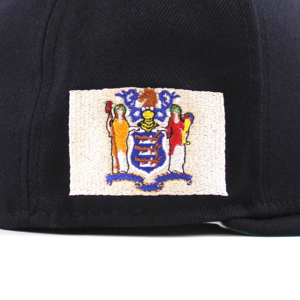NJ Script New Era 59Fifty Fitted Hat (Navy Green Under Brim)