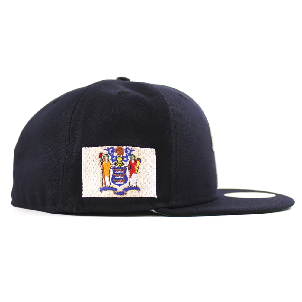 NJ Script New Era 59Fifty Fitted Hat (Navy Green Under Brim)