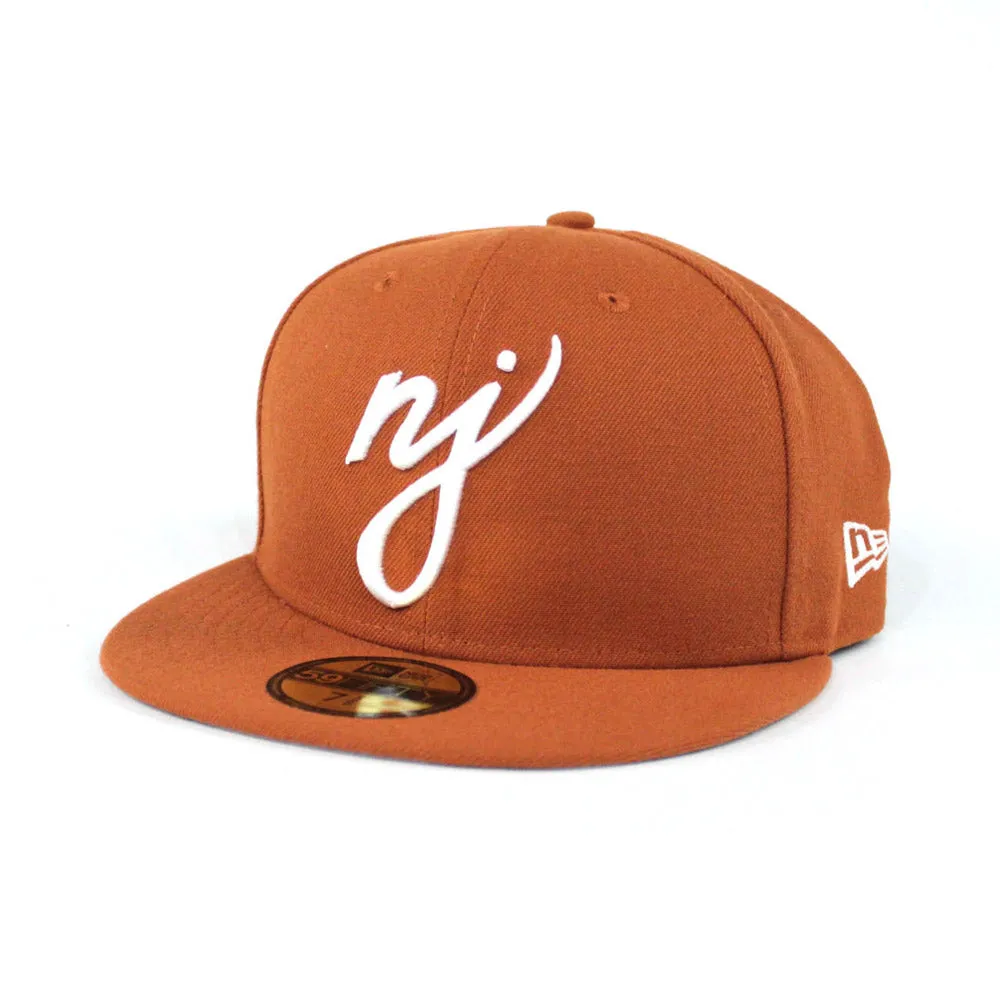 NJ Script New Era 59Fifty Fitted Hats (Rust Gray Under Brim)
