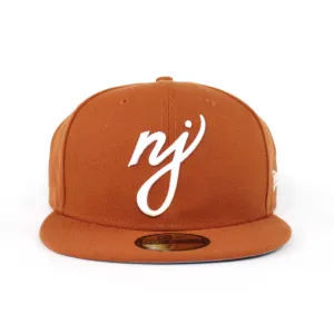 NJ Script New Era 59Fifty Fitted Hats (Rust Gray Under Brim)
