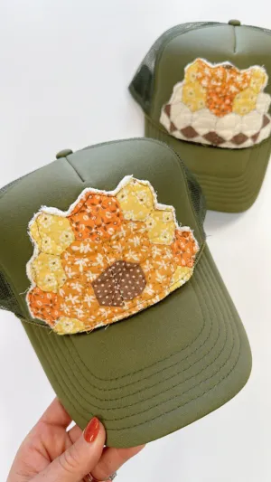 Olive Custom Quilted Trucker Hats (1 LEFT)