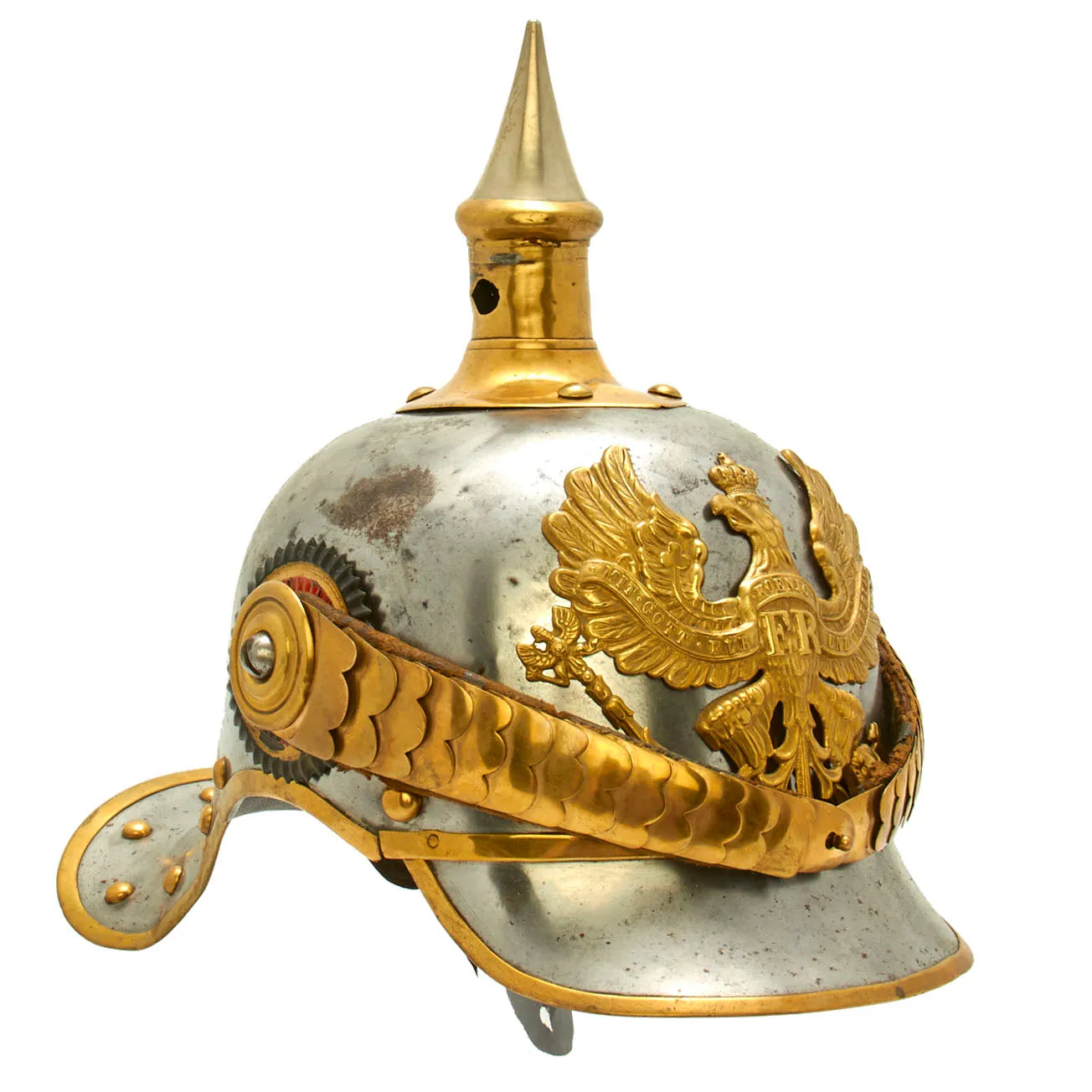 Original German Pre-WWI M1867 Kurassier Line Regiments Lobster Tail Pickelhaube Spiked Helmet