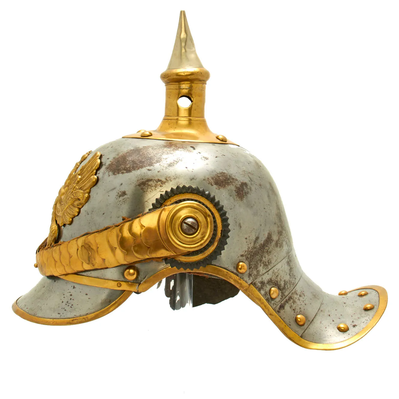 Original German Pre-WWI M1867 Kurassier Line Regiments Lobster Tail Pickelhaube Spiked Helmet