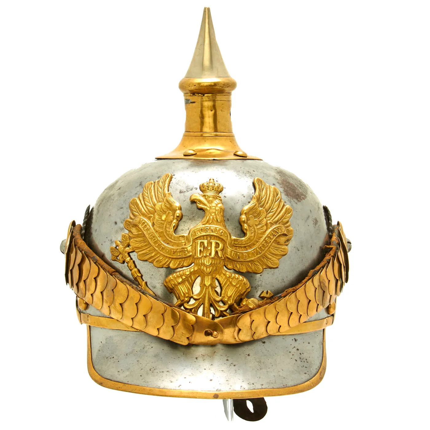 Original German Pre-WWI M1867 Kurassier Line Regiments Lobster Tail Pickelhaube Spiked Helmet
