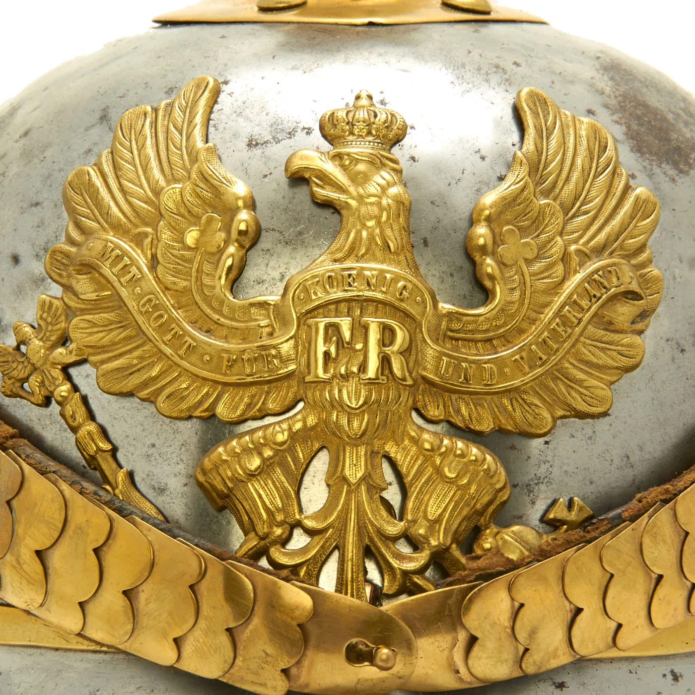 Original German Pre-WWI M1867 Kurassier Line Regiments Lobster Tail Pickelhaube Spiked Helmet