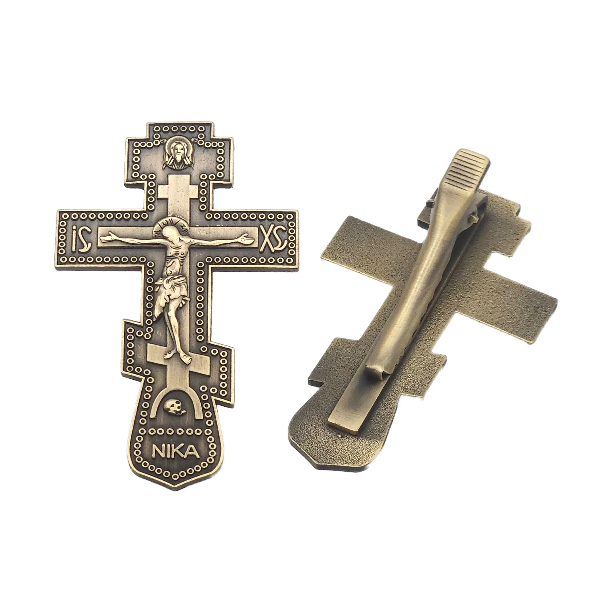 Orthodox Slavic Cross Visor Clip (Two colors)