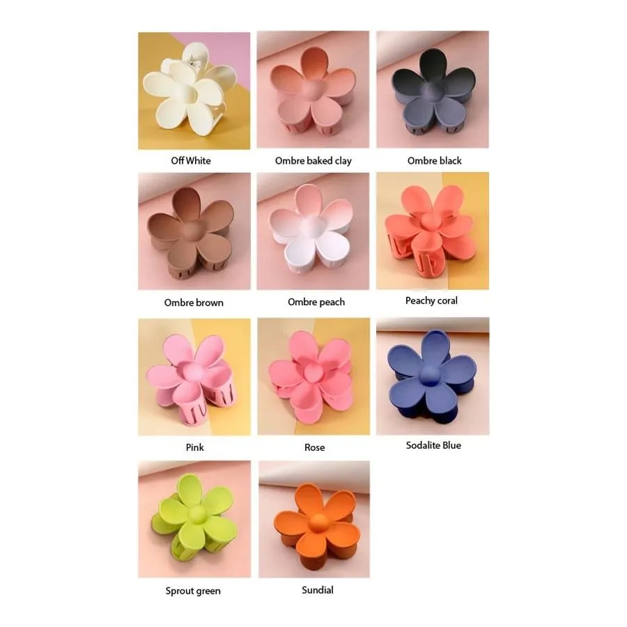 Oversize Matte Flower Hair Claw Clips