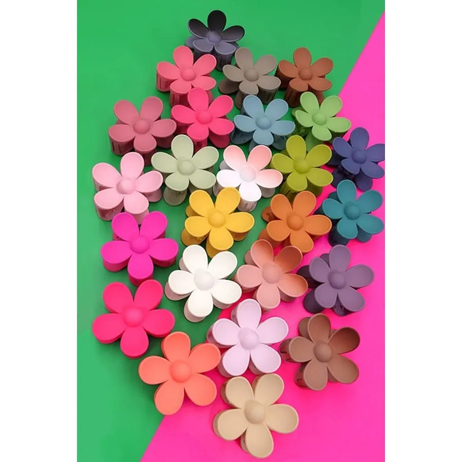 Oversize Matte Flower Hair Claw Clips