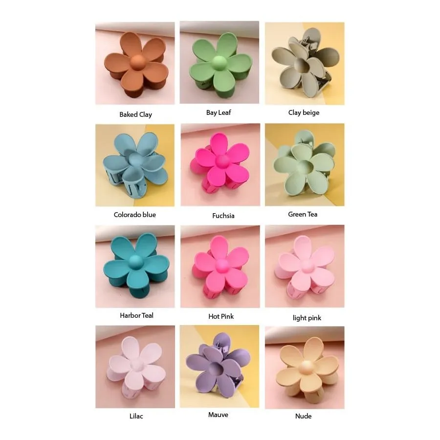 Oversize Matte Flower Hair Claw Clips