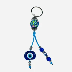 Patterned Evileye Keychain - Handmade in Turkey