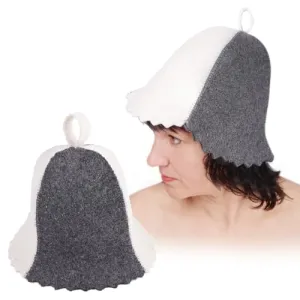 PetriStor Sauna Hat Standard - Sauna Hat for Women - Wool Sauna Hat - Sauna Hat for Men - Bathhouse hat - Natural Felt Sauna Cap (Combined) Size S