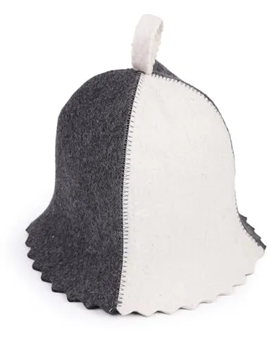 PetriStor Sauna Hat Standard - Sauna Hat for Women - Wool Sauna Hat - Sauna Hat for Men - Bathhouse hat - Natural Felt Sauna Cap (Combined) Size S