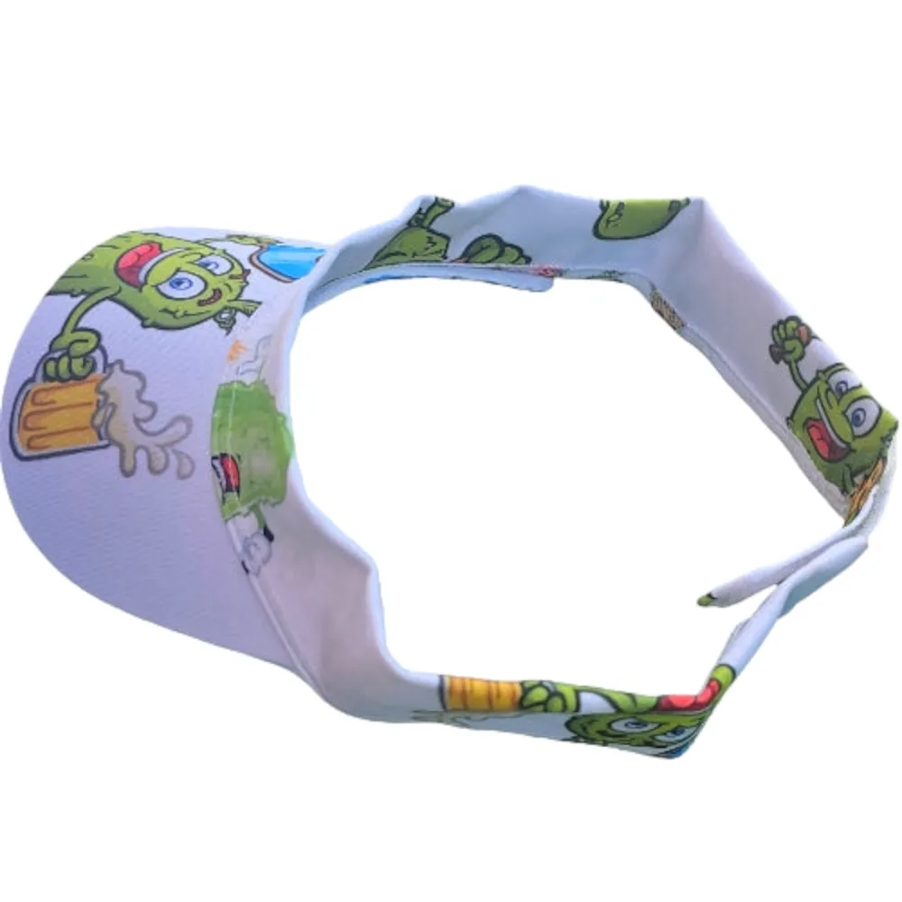 Pickles Playing Pickleball Matching Sun Visor