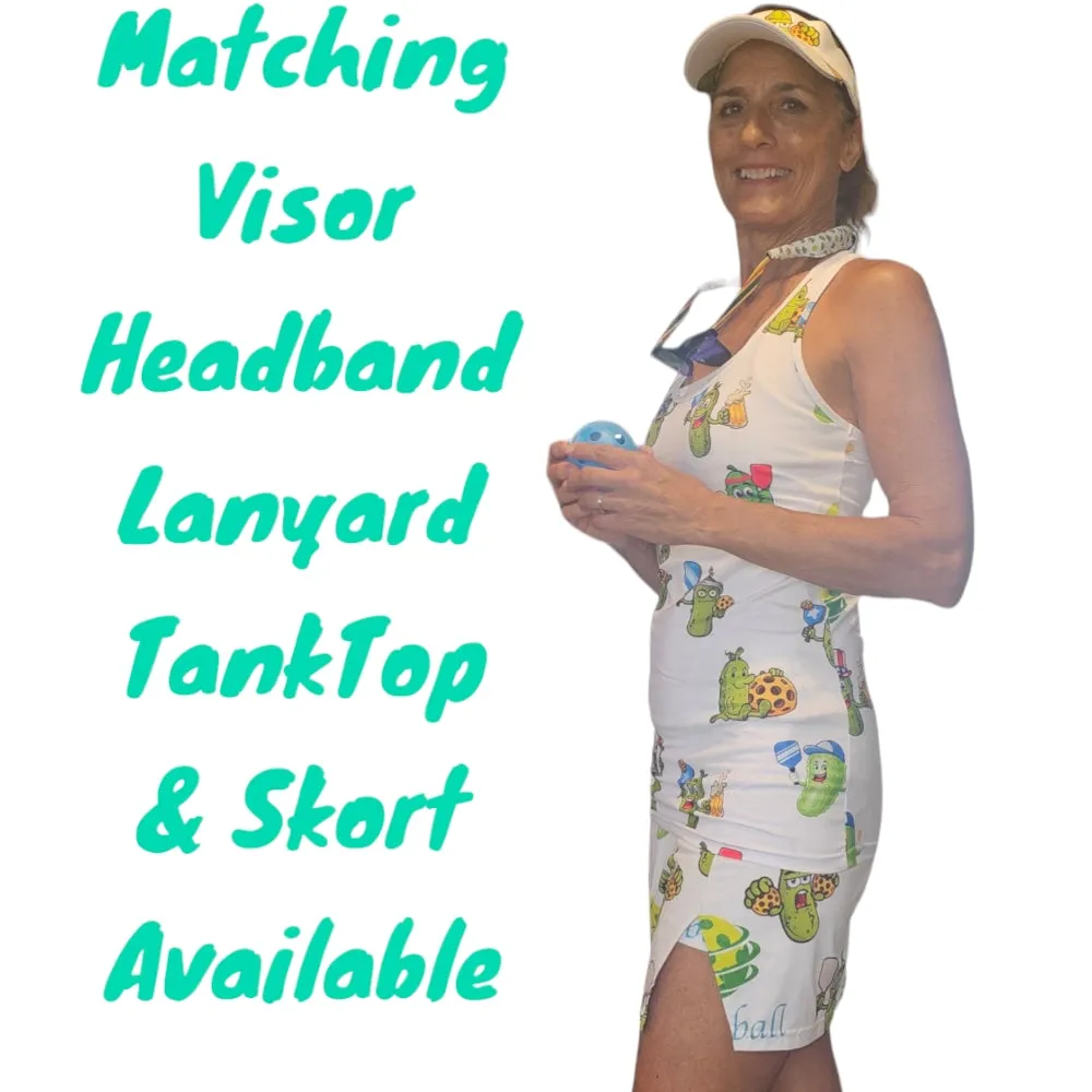 Pickles Playing Pickleball Matching Sun Visor