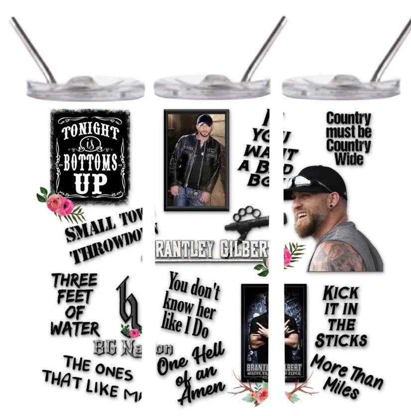 Popular country singer- 20oz stainless steel Tumbler