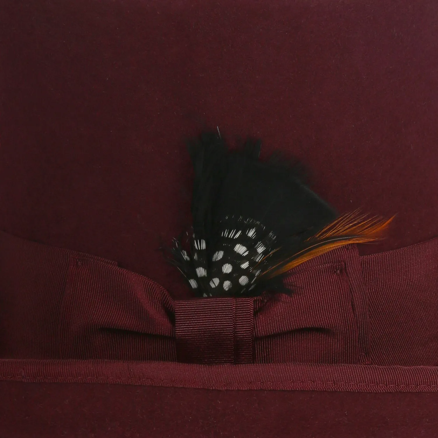 Premium Wool 100 % Australian Wool Burgundy Top Hat
