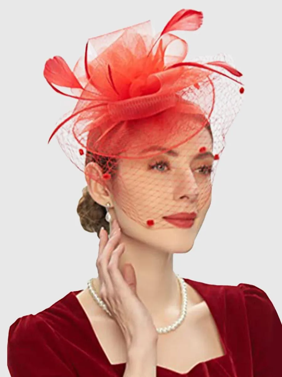 Pretty Net Yarn Headwear Veil Tea Party Dress Hats MTS0011