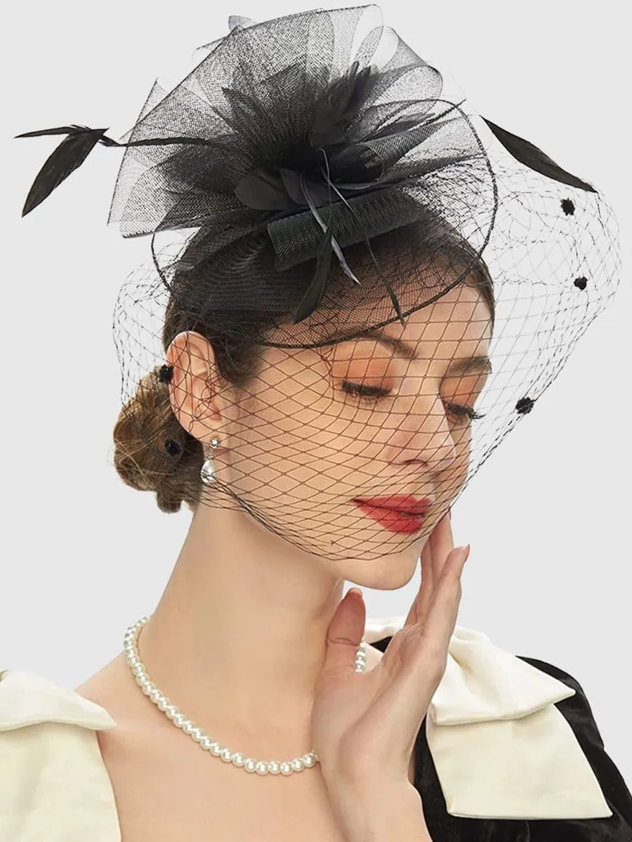 Pretty Net Yarn Headwear Veil Tea Party Dress Hats MTS0011