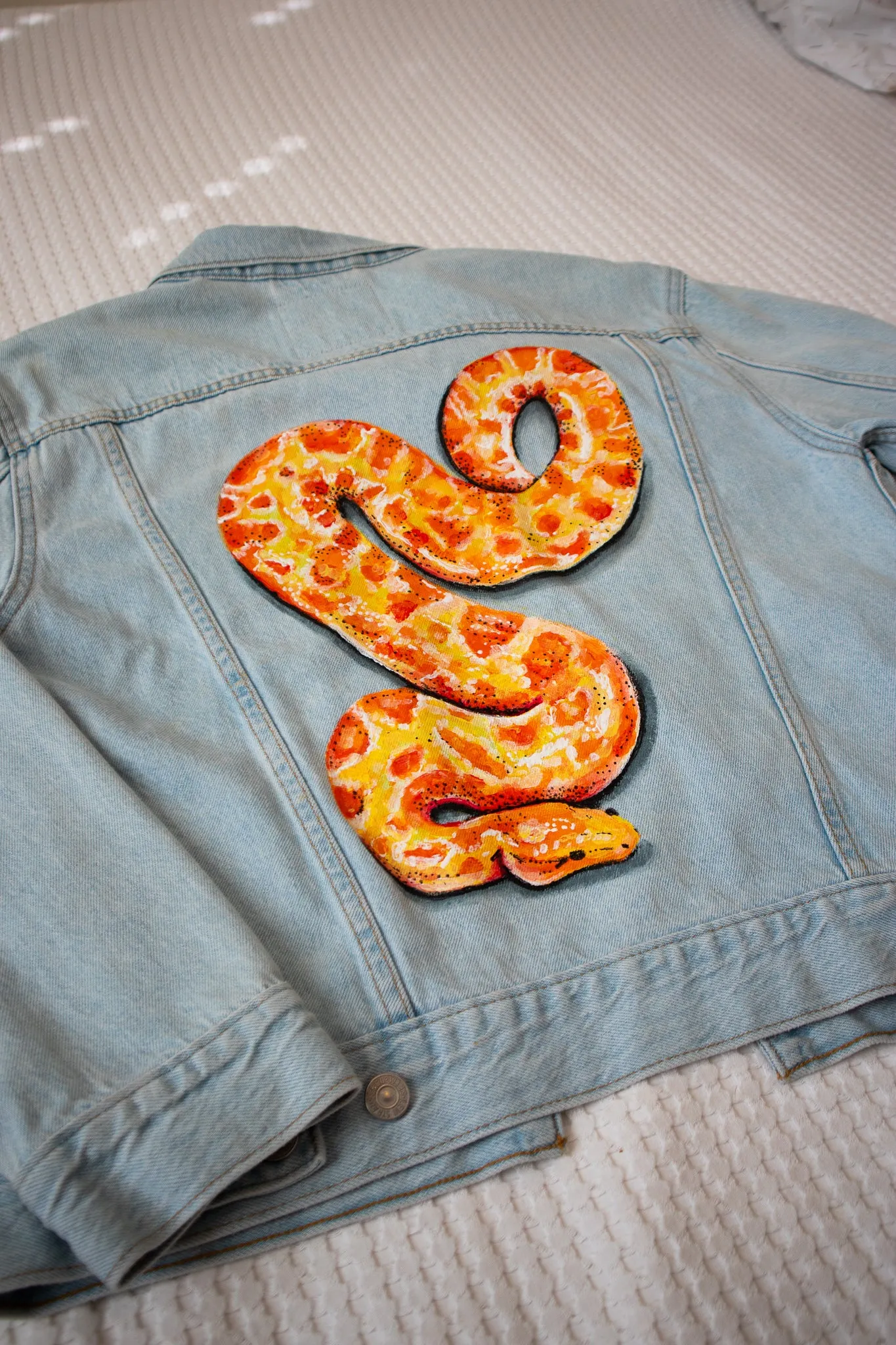 Python Denim Jacket - Hand Painted Original