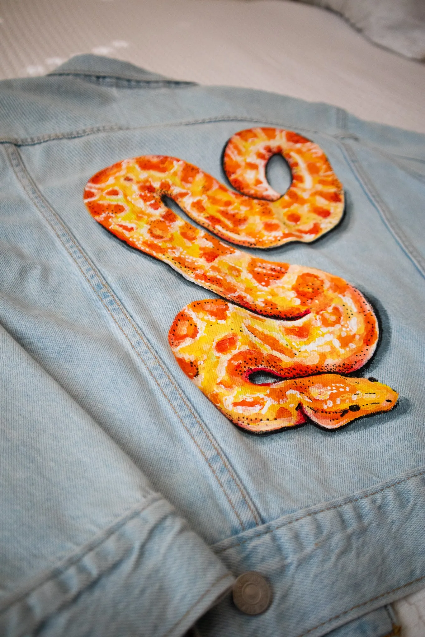 Python Denim Jacket - Hand Painted Original