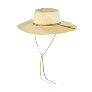 "Caracol" Frayed Cordovan Long Brim Hat