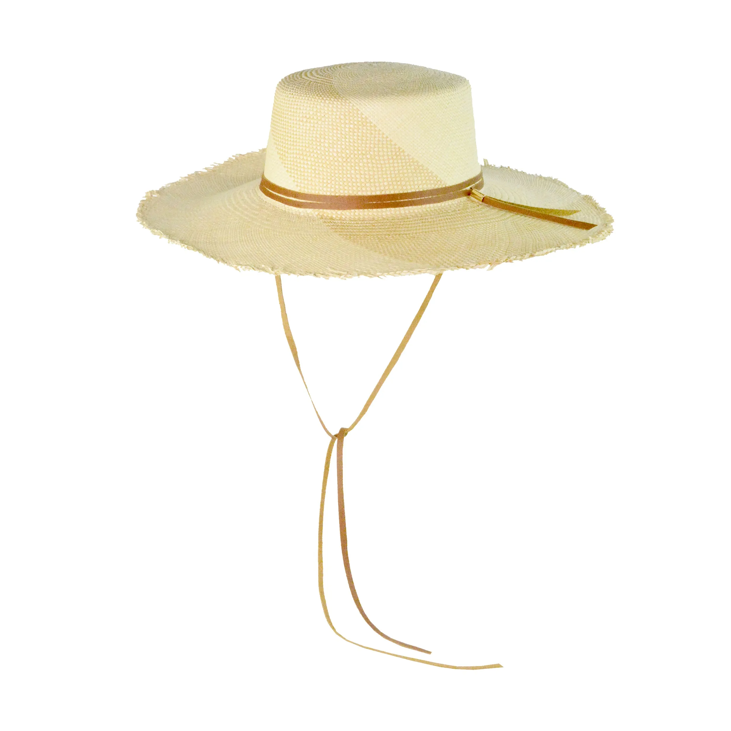 "Caracol" Frayed Cordovan Long Brim Hat