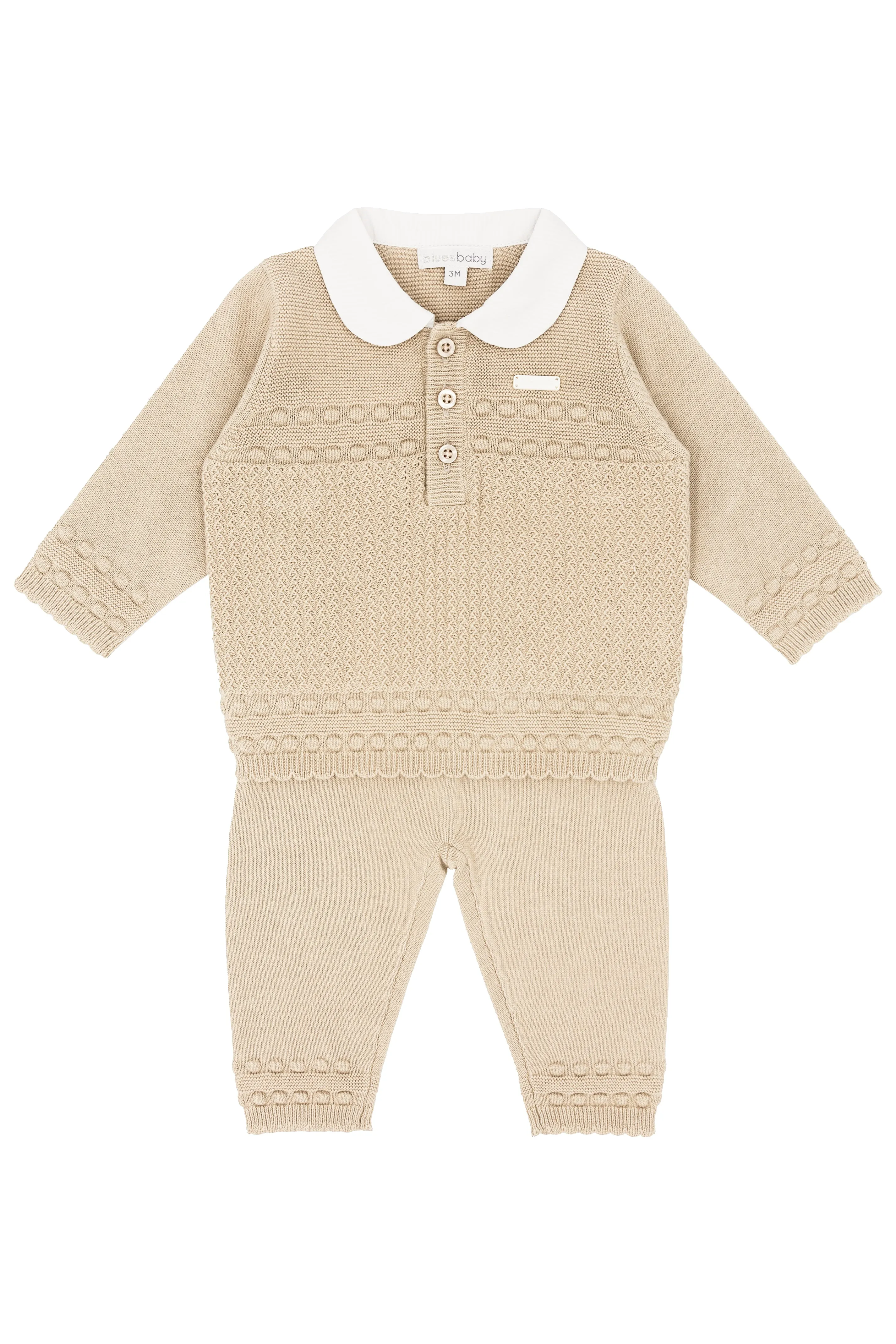 "Ezekiel" Beige Knit Top & Trousers