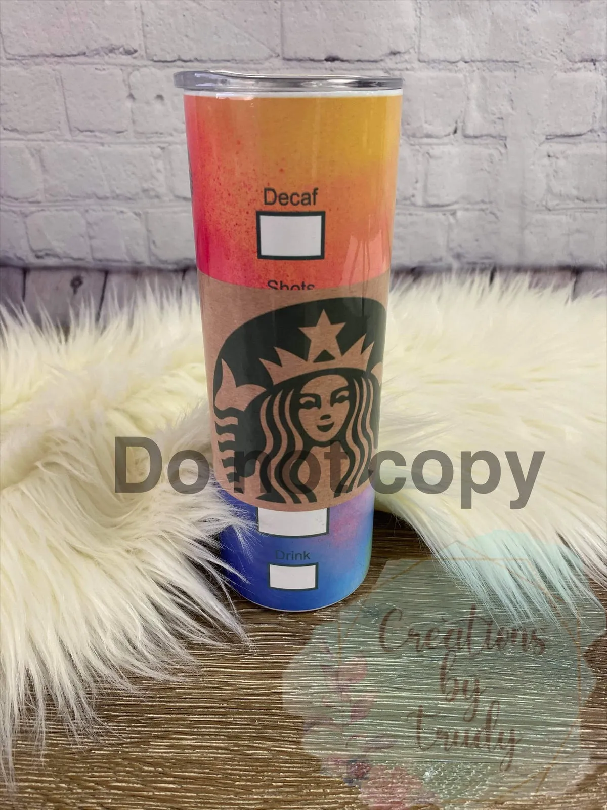 Rainbow Starbucks- 20oz stainless steel sublimated Tumbler