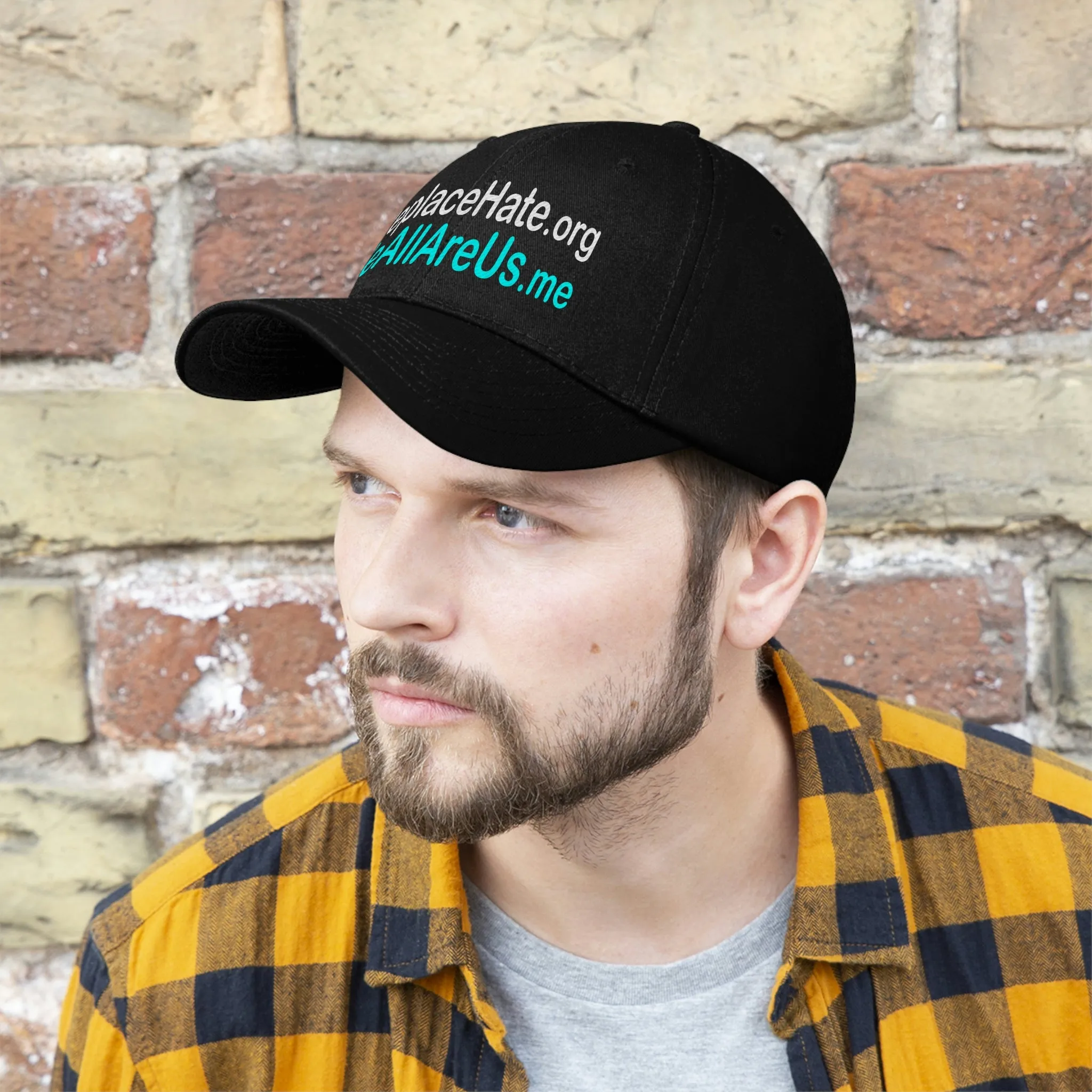 ReplaceHate.org WeAllAreUs.me   Unisex Twill Hat
