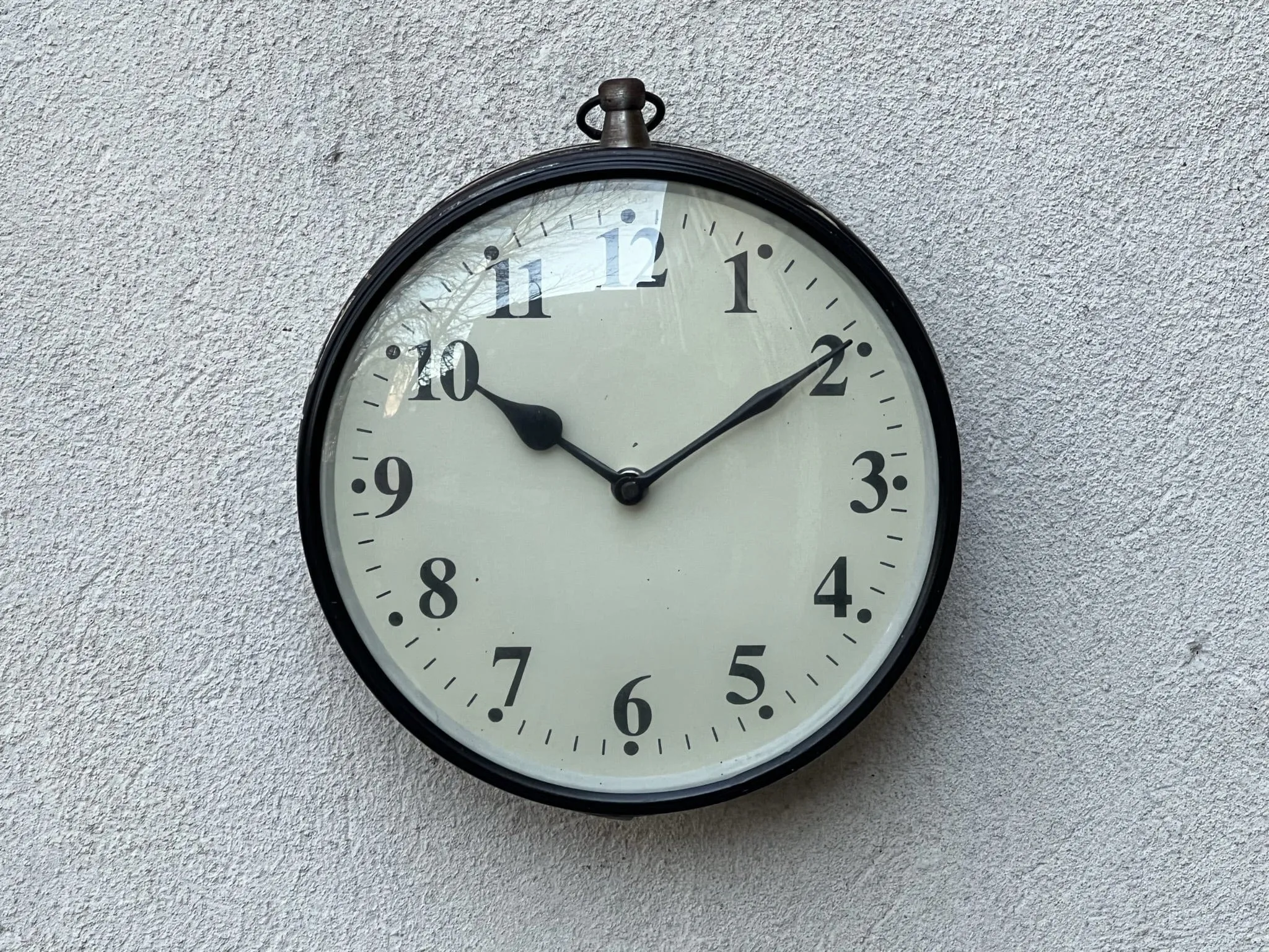 Round Reclaimed Metal Wall Clock, Upcycled Industrial Chic