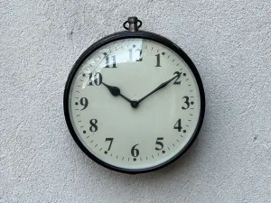 Round Reclaimed Metal Wall Clock, Upcycled Industrial Chic