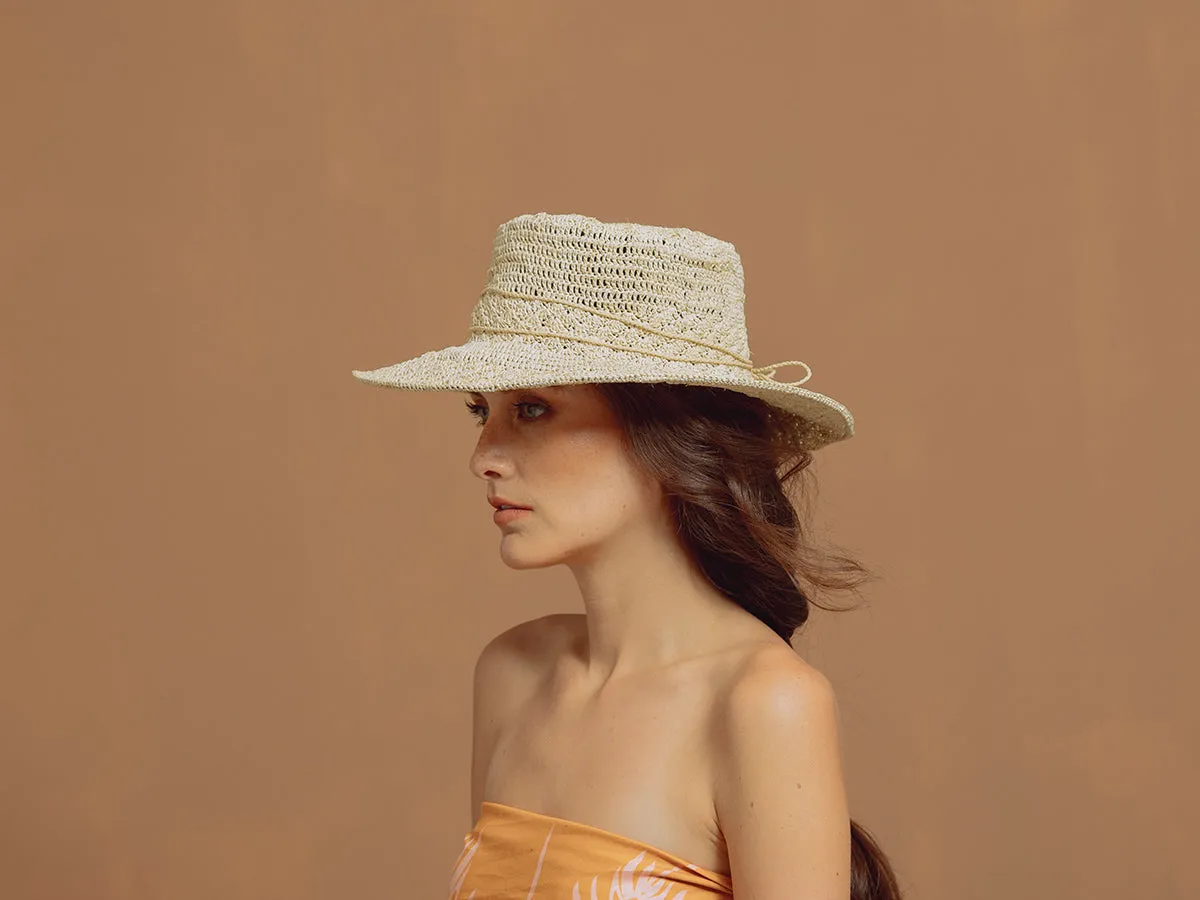 Seashells Hippie Hat with Wire Brim
