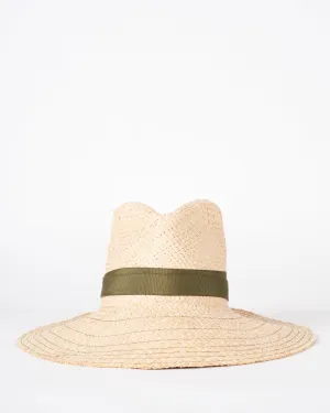 snap first aid hat - straw natural / olive