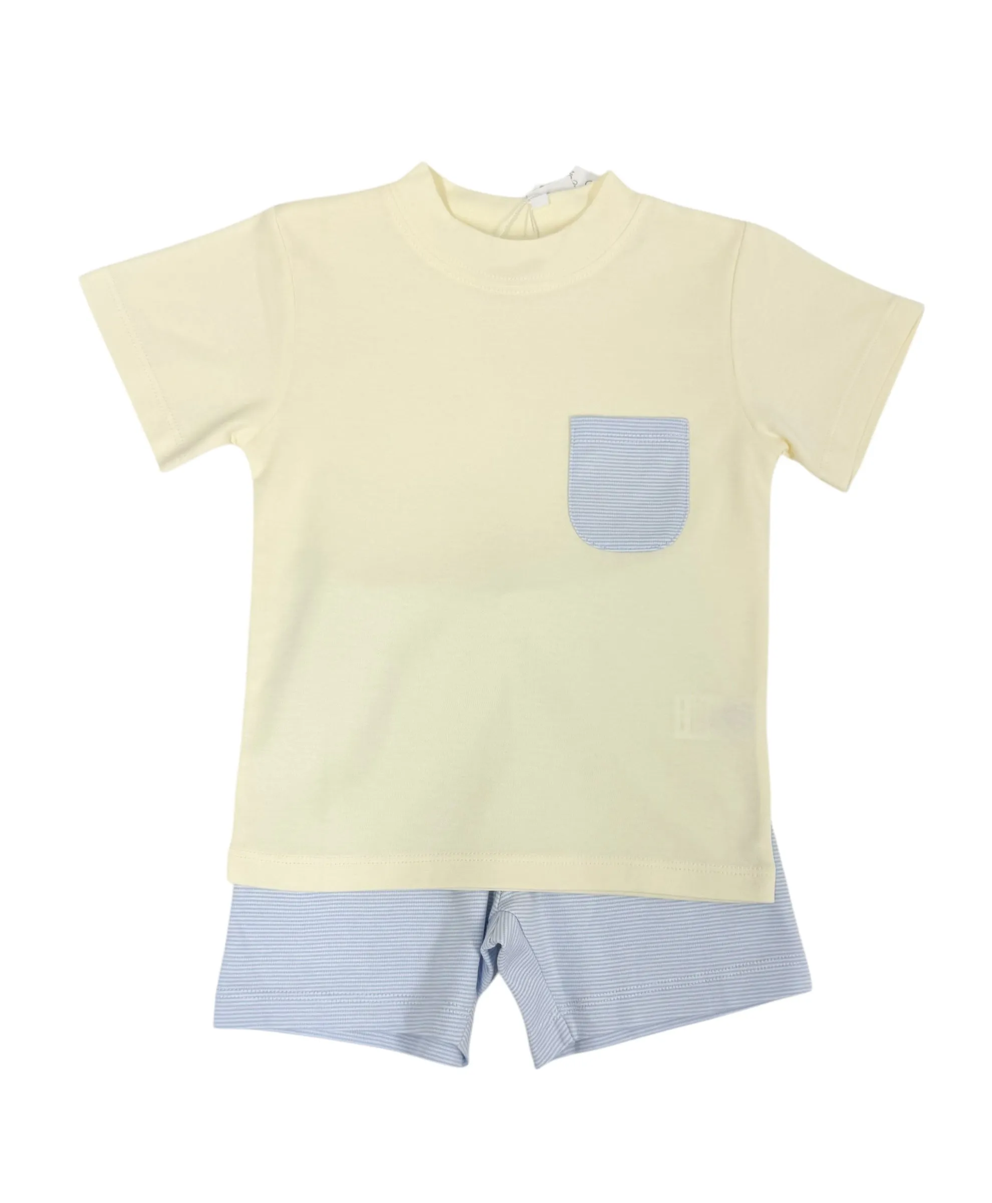 Striped Shirt w/ Pocket Short Set